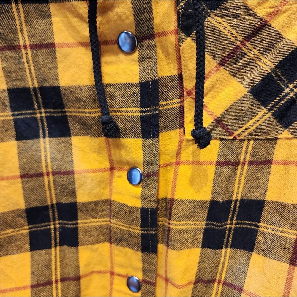 No Boundaries Check Plaid Hooded Shirt Jacket Juniors M - Picture 5 of 6